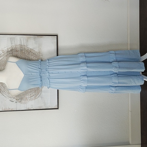 New Pretty Blue Maxi Dress Size S - Picture 3 of 8
